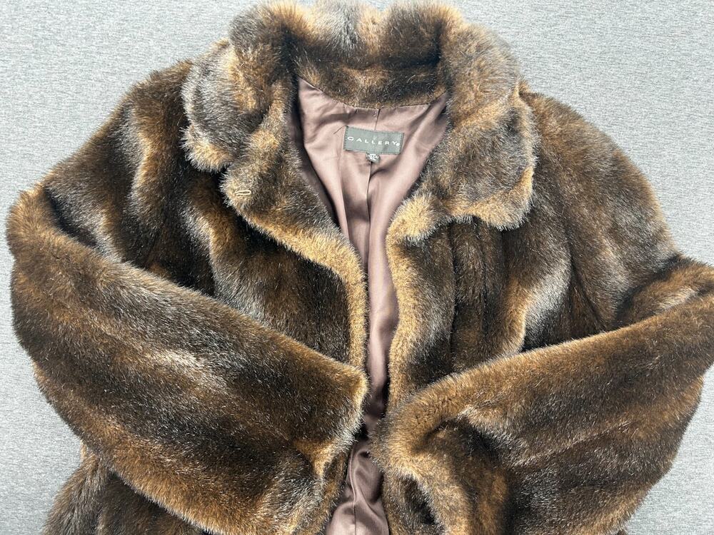 Gallery Faux Fur Coat – Brown Faux Mink Look – Women’s XL